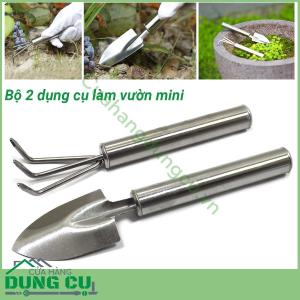 Bộ 2 dụng cụ làm vườn mini inox