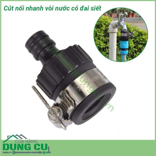 Đầu nối nhanh vòi nước có đai siết 16mm