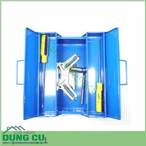Hộp đựng dụng cụ 2 tầng màu xanh