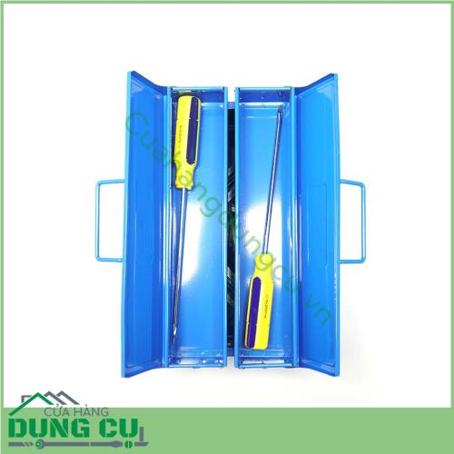 Hộp đựng dụng cụ 2 tầng màu xanh là sản phẩm dùng để đựng đồ nghề cho thợ sửa chữa với kiểu thiết kế chắc chắn, tiện lợi,chuyên dùng cho việc đựng đồ nghề phục vụ sửa chữa, đồ điện.