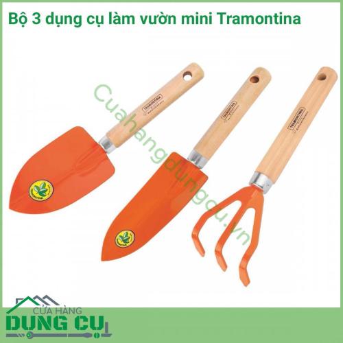 Bộ 3 dụng cụ làm vườn mini Tramontina là một bộ dụng cụ tuyệt vời. Bộ dụng cụ này giúp cho khu vườn của bạn hoàn hảo đến từng chi tiết nhỏ nhất. Bộ dụng cụ bao gồm 3 món: xẻng làm vườn, chĩa làm vườn,cào làm vườn.