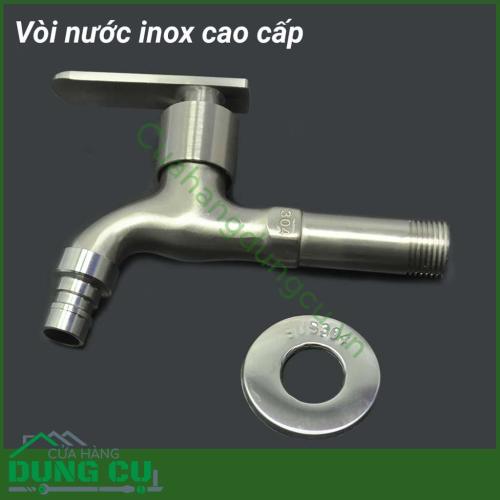 Vòi nước inox cao cấp dùng xả chậu, vòi rửa, gắn cho máy giặt dùng cho nước lạnh. Được sản xuất từ chất liệu inox mờ 304 bền đẹp, sang trọng, vừa làm vòi rửa, vừa có thiết kế đặc biệt giúp bạn kết nối với máy giặt một cách dễ dàng bởi đầu vòi.