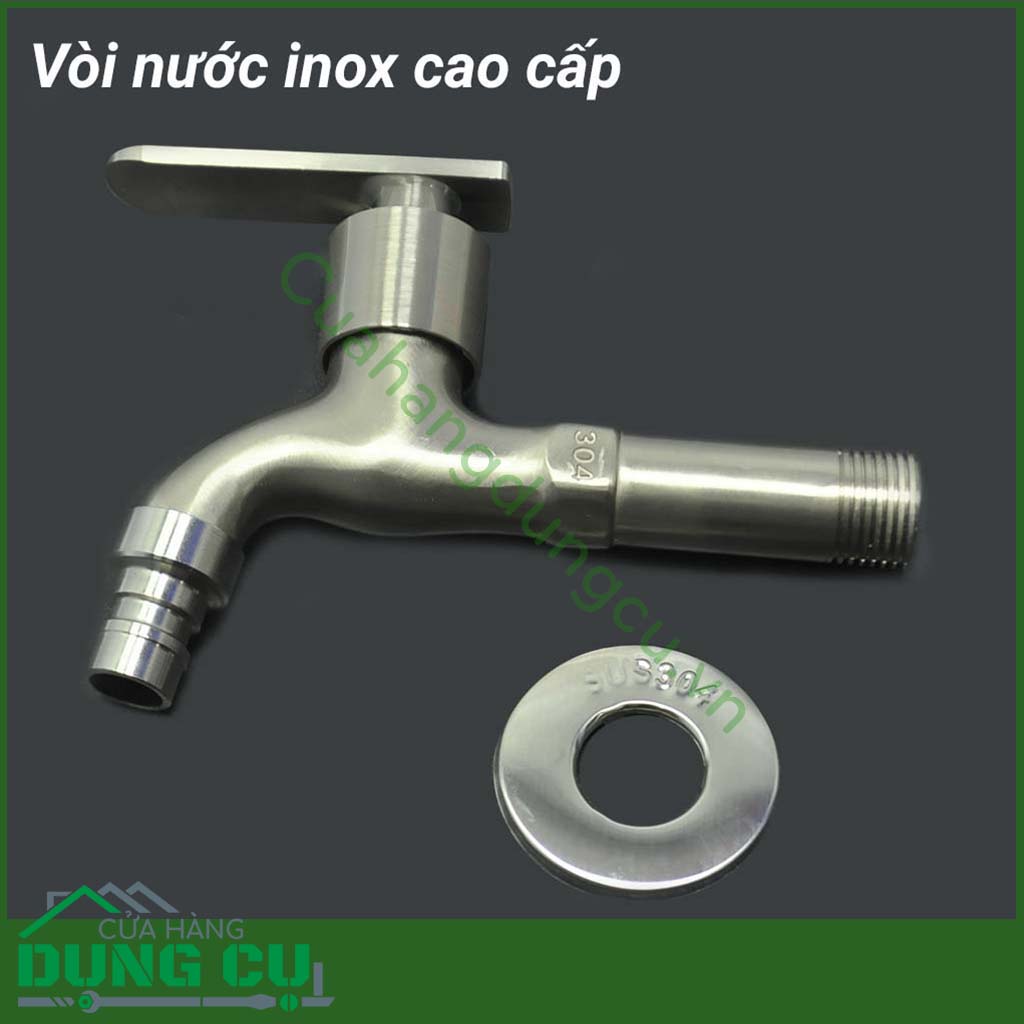 Vòi nước inox cao cấp dùng xả chậu, vòi rửa, gắn cho máy giặt dùng cho nước lạnh. Được sản xuất từ chất liệu inox mờ 304 bền đẹp, sang trọng, vừa làm vòi rửa, vừa có thiết kế đặc biệt giúp bạn kết nối với máy giặt một cách dễ dàng bởi đầu vòi.