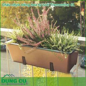 Chậu nhựa trồng hoa tự tưới Tramontina 6L