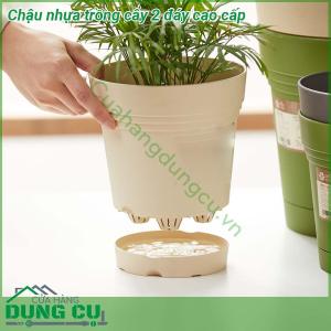 Chậu nhựa trồng cây 2 đáy cao cấp ( 2L)