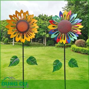 Chong chóng xoay gió hoa hướng dương trang trí ngoài trời