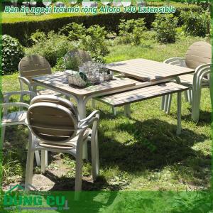 Bàn ăn ngoài trời mở rộng Alloro 140 Extensible