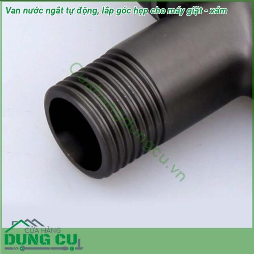 Van nước ngắt tự động lắp góc hẹp cho máy giặt - xám được đúc bằng đồng nguyên khối chống ăn mòn bền đẹp và thân thiện môi trường Kiểu dáng đẹp sáng bóng thiết kế xoay 90 ° xả nước trơn tru không rò rỉ nước Có thể lắp đặt trong không gian nhỏ phù hợp với hầu hết sử dụng tại nhà