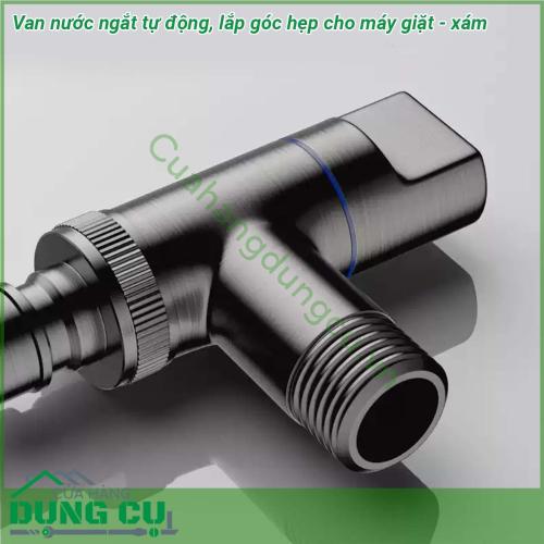Van nước ngắt tự động lắp góc hẹp cho máy giặt - xám được đúc bằng đồng nguyên khối chống ăn mòn bền đẹp và thân thiện môi trường Kiểu dáng đẹp sáng bóng thiết kế xoay 90 ° xả nước trơn tru không rò rỉ nước Có thể lắp đặt trong không gian nhỏ phù hợp với hầu hết sử dụng tại nhà
