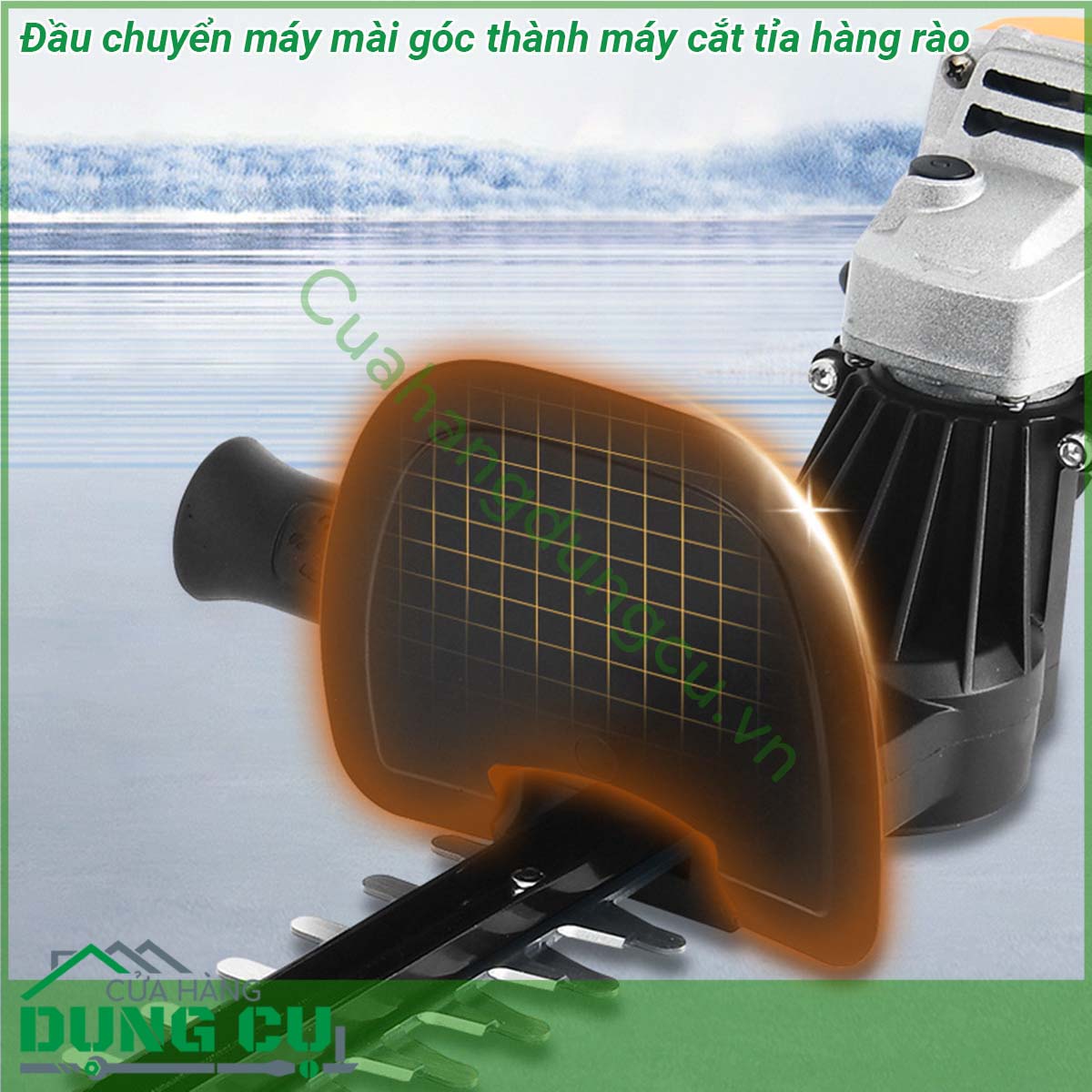 Đầu chuyển máy mài góc thành máy cắt tỉa hàng rào
