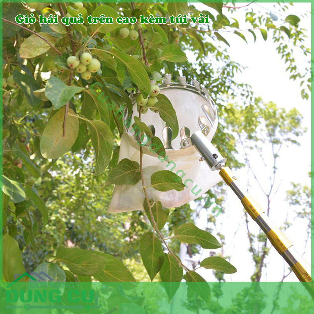 Giỏ hái quả trên cao kèm túi vải