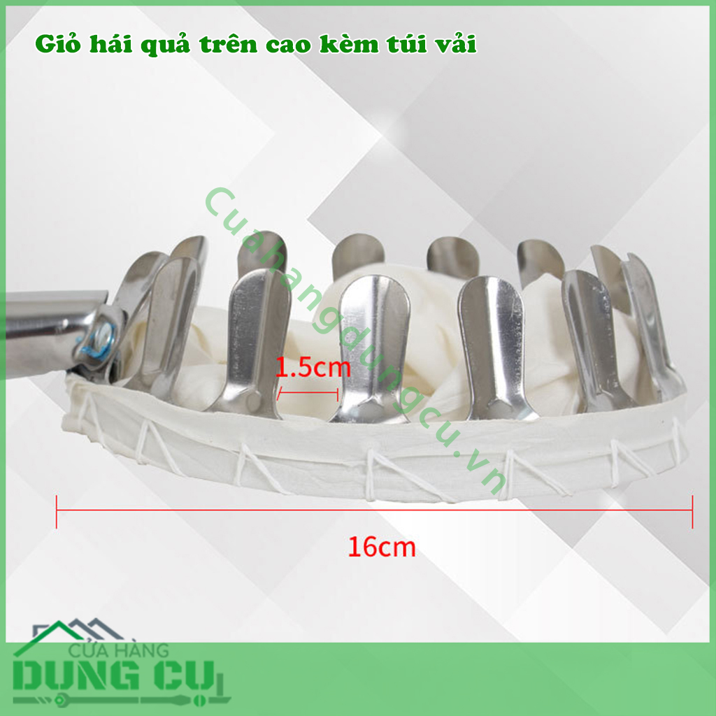 Giỏ hái quả trên cao kèm túi vải