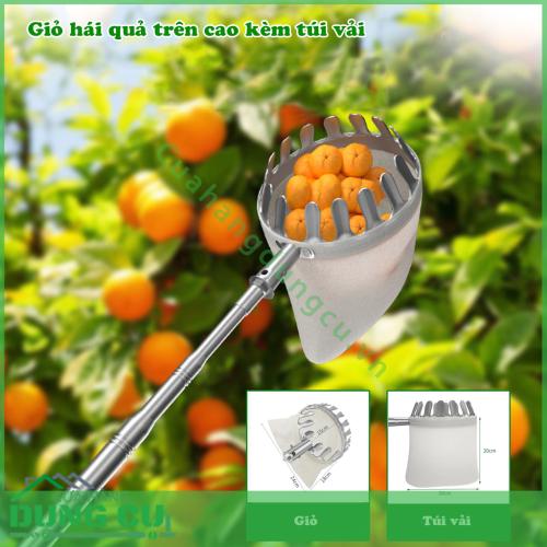 Giỏ hái quả trên cao kèm túi vải