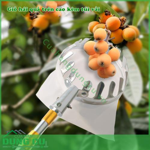 Giỏ hái quả trên cao kèm túi vải