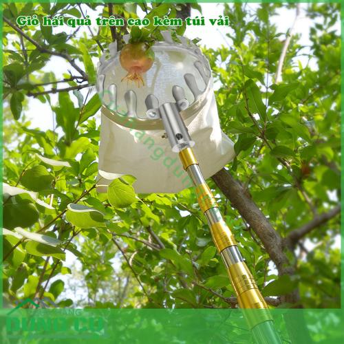 Giỏ hái quả trên cao kèm túi vải