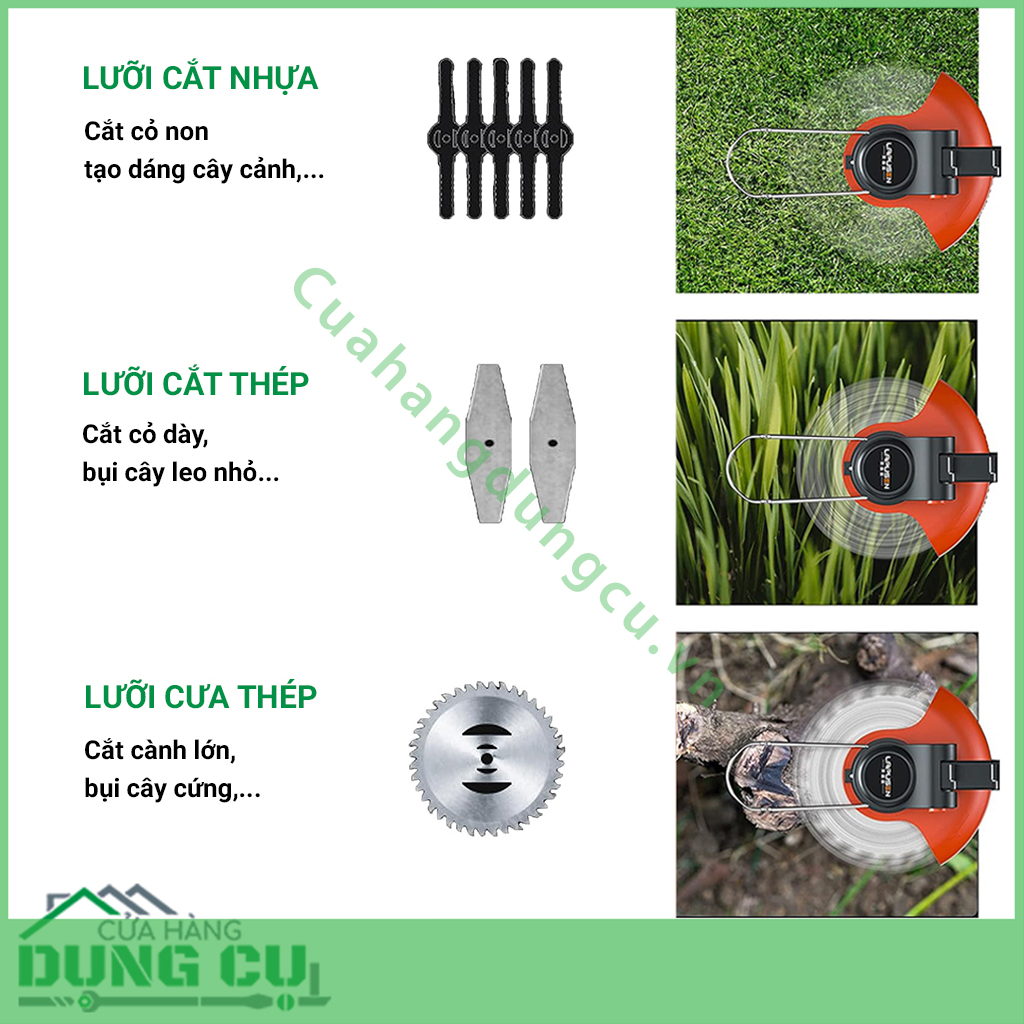 Máy cắt cỏ tỉa cành cầm tay dùng pin LAPUSEN