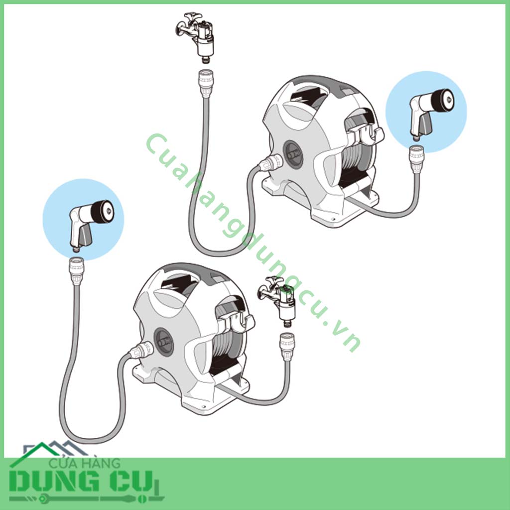 Cuộn ống tưới vườn tự động 15m Takagi R715FJC2